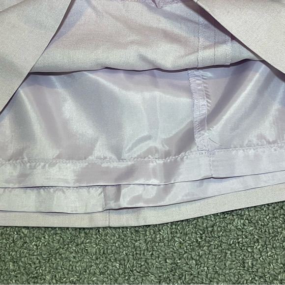 Vintage Talbots Pleated Linen Rayon A Line Skirt Size 12 Purple Lined Front Zip - Picture 6 of 12